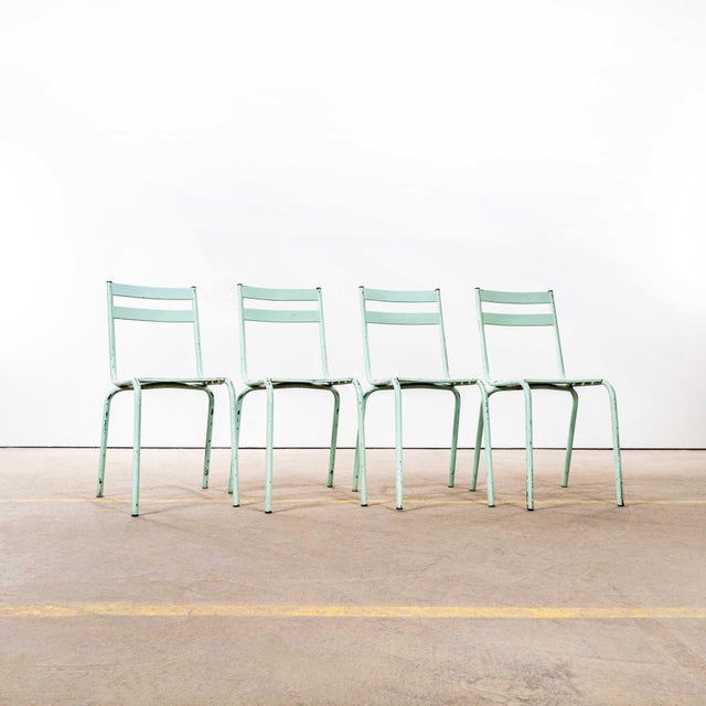 French Metal Stacking Outdoor Chairs, 1950s, Set of 6 For Sale - Image 12 of 12