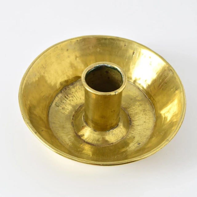 Gold Swedish Gold Brass Candleholder For Sale - Image 8 of 11