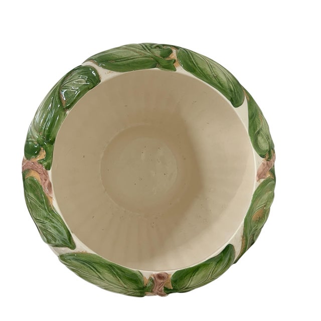 Vintage Rare Jay Willlfred for Andrea by Sadek Glazed Philodendron Leaf Planter, Made in Portugal For Sale - Image 4 of 6