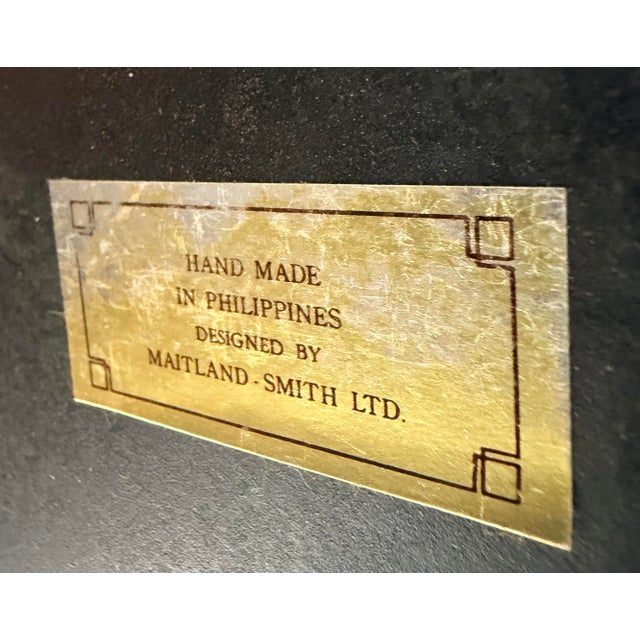 Maitland Smith Embossed Leather Top Table. Leather Bound Faux Books For Sale - Image 11 of 11