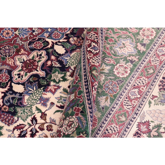 Textile Elegant Traditional Pak-Persian Ivory/Green Wool Rug - 9'1'' X 12'0'' For Sale - Image 7 of 9