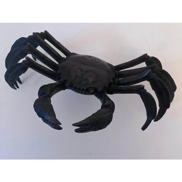 19th Century 19th Century Okimono Bronze Japanese Crab Sculpture Paperweight For Sale - Image 5 of 11