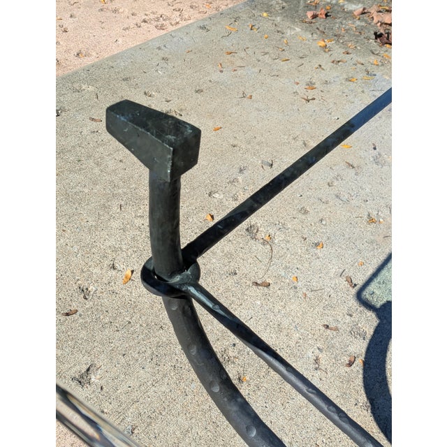 Black Attributed to Paul Ferrante "Emilio" Giacometti Style Coffee Table in Hammered Wrought Iron For Sale - Image 8 of 9