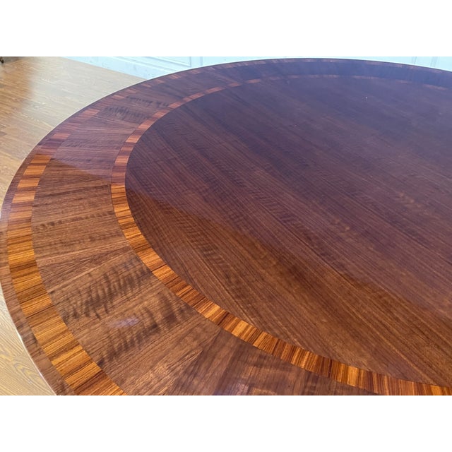 Brown Traditional Round Walnut Dining Table by Leighton Hall - Made-to-Order For Sale - Image 8 of 12