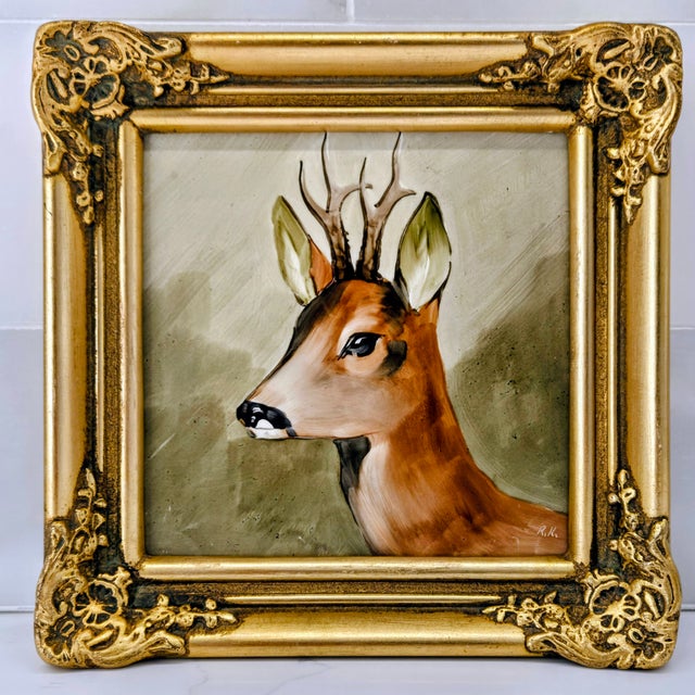 Sommer Garmisch Hand-Painted Porcelain Plaques – Set of 3, Rococo Gilt Frames For Sale In Dallas - Image 6 of 12