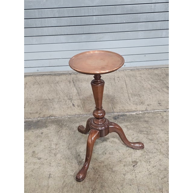 Late 20th Century Kittinger Colonial WIlliamsburg Cw 149 Mahogany & Copper Top Kettle Stand For Sale - Image 10 of 13