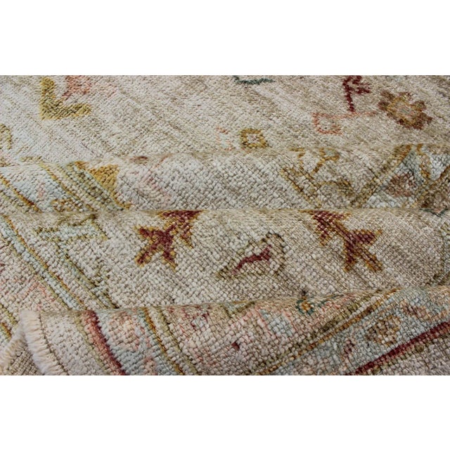Cream Keivan Woven Arts Angora Oushak Turkish Rug 12'2 X 14'5 For Sale - Image 8 of 12