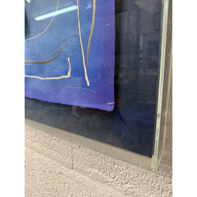 Large Scale Abstract Acylic on Paper Art Encased in Plexiglass, Signed by Artist For Sale - Image 15 of 17