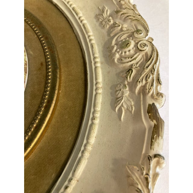 1930s B&s Creations Framed Victorian Courting Scene With Ornate Round Frame For Sale - Image 4 of 8