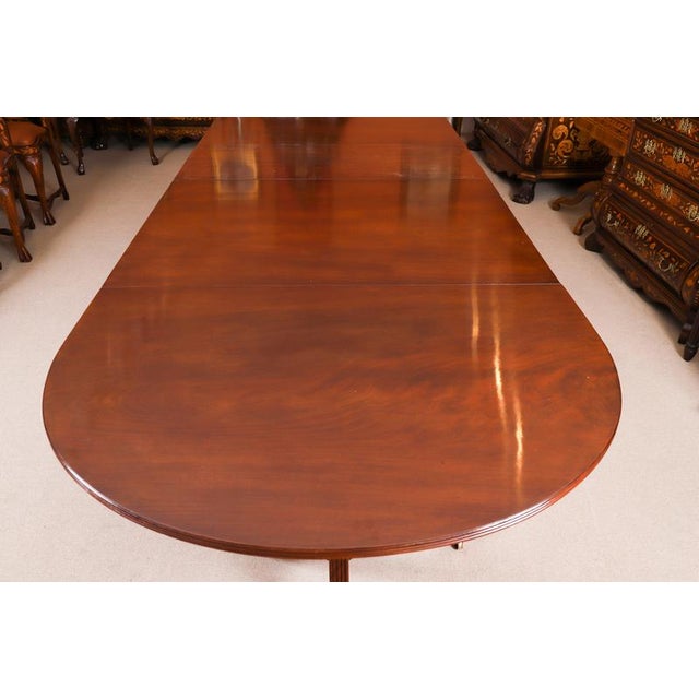 Antique Regency Revival Triple Pillar Dining Table, 1900s For Sale - Image 11 of 17