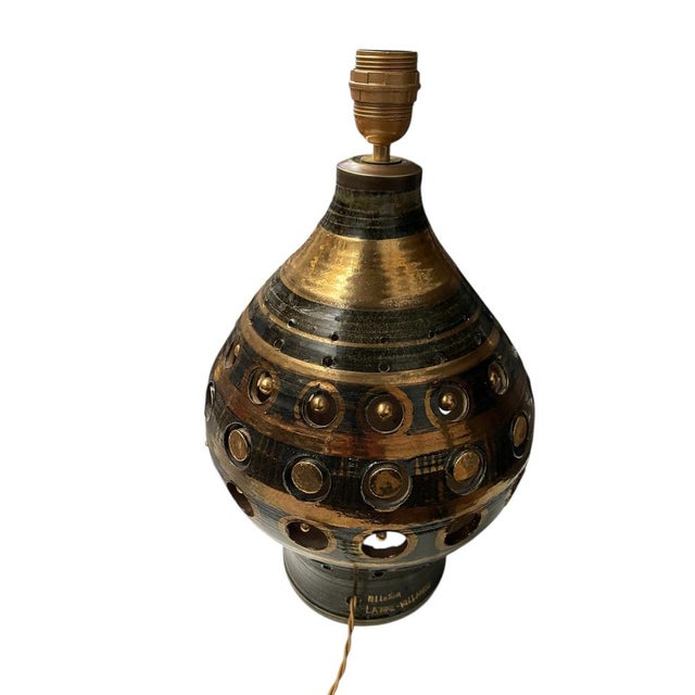 Mid-Century Modern Vintage Studio Pottery Ceramic Lamp by Georges Pelletier, 1970s For Sale - Image 3 of 9