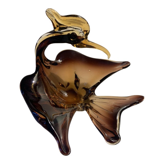 Mid 20th Century Vintage Murano Art Glass Swan Catchal For Sale