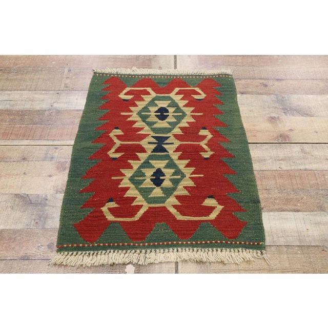 Textile Vintage Persian Shiraz Kilim Rug - 02'00 X 02'09 For Sale - Image 7 of 9