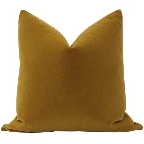 Pair of beautiful custom-made luxury mohair pillows in a bourbon colorway. Meticulously handcrafted with serged interior...