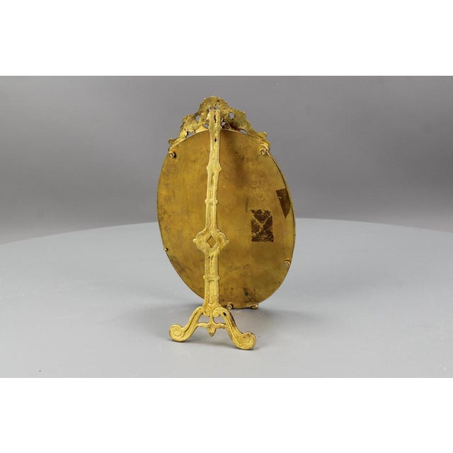 French Louis XVI Bronze Oval Desktop Picture Frame, 1900s For Sale - Image 9 of 18