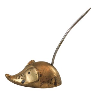 Vintage Solid Brass Mouse Figure For Sale