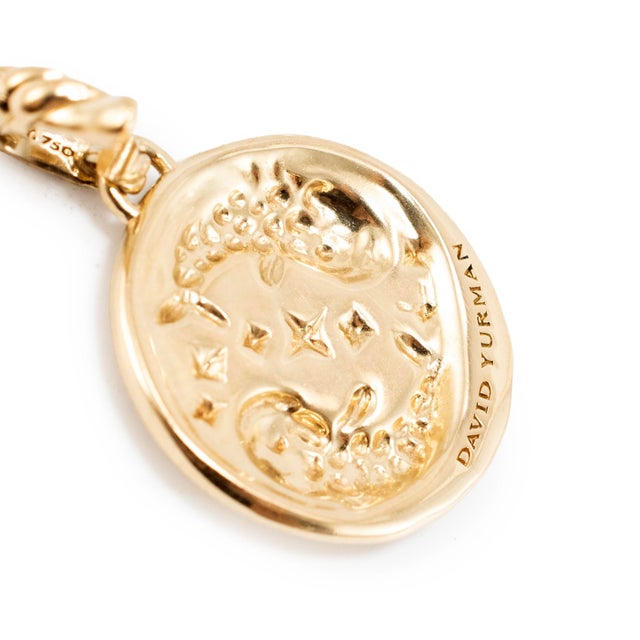 Early 21st Century David Yurman 18k Yellow Gold 0.03ct Round Diamond Pisces Amulet Charm Pendant For Sale - Image 5 of 8