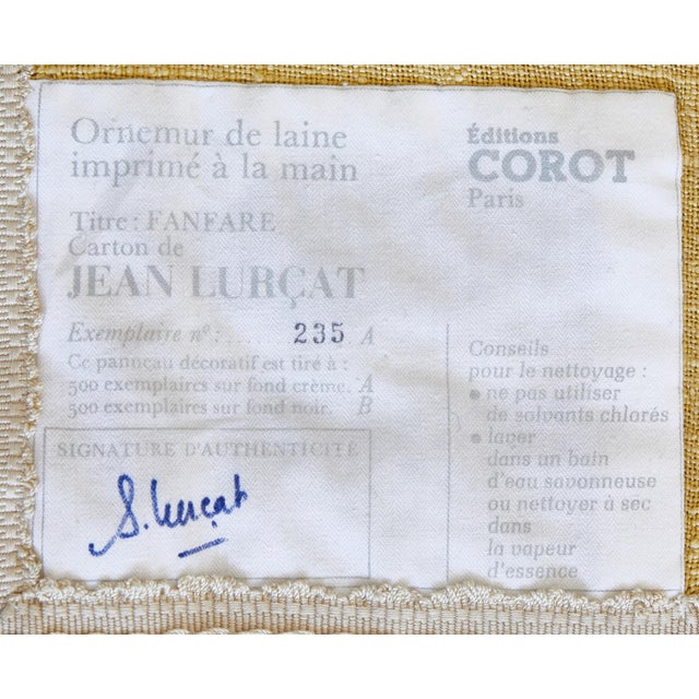 Silkscreen Tapestry Fanfare from Jean Lurçat, Ed.Corot 1950s For Sale - Image 6 of 8