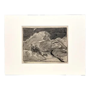 1927 Graphite on Paper Drawing of Arctic Exploration