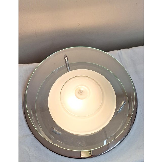 1980s Vintage Ceiling Lamp with Chrome-Plated Metal Base from Hustadt-Leuchten, 1980s For Sale - Image 5 of 8