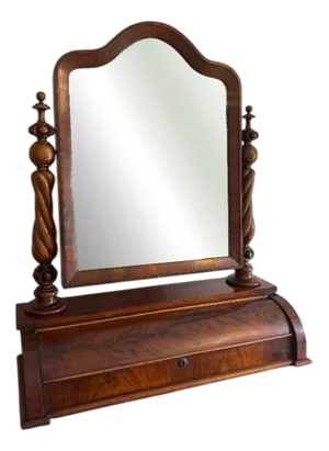 Large Antique Victorian Mahogany Swing Mirror, 1860