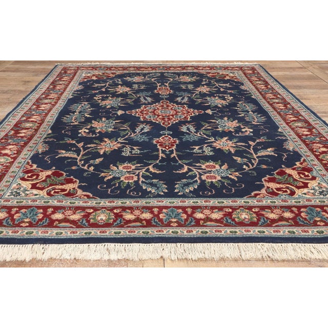 Navy Blue American Traditional Style Vintage Rug, 05'09 X 08'09 For Sale - Image 8 of 10