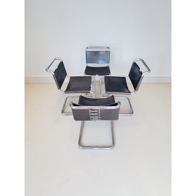 Metal Spoleto Cantilever Chairs from Knoll International, 1970s, Set of 4 For Sale - Image 7 of 9