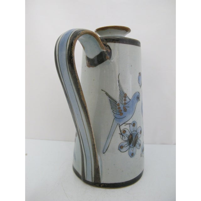 Ken Edwards El Palomar Blue Stoneware Bird & Flower Mexican Pottery Coffee Pot For Sale - Image 9 of 14
