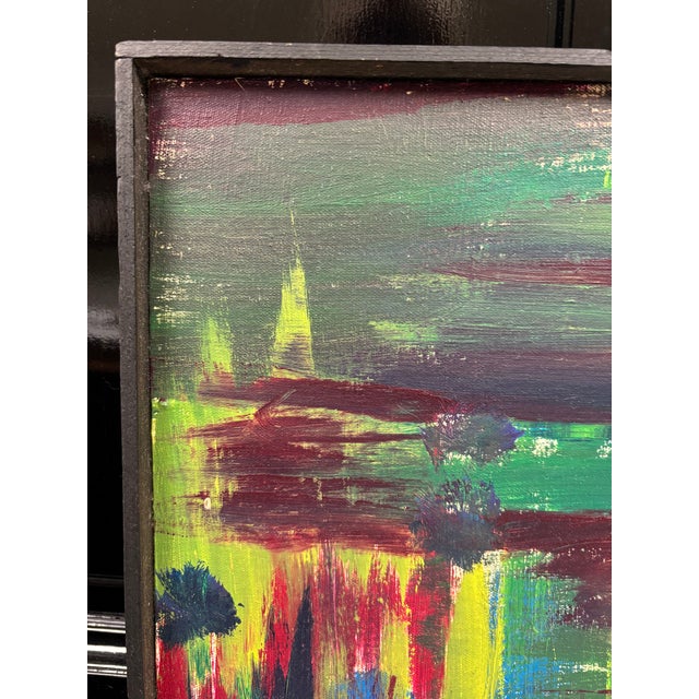 Vintage Mid Century Abstract Oil Painting For Sale In New York - Image 6 of 7