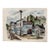 Henry Emil Salloch Original Watercolor on Paper Industrial Townscape. Black Hawk, Co. 1958. For Sale
