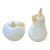 Murano White Italian Art Glass Pear and Apple Fruit Sculptures For Sale