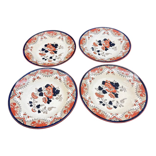 A Set of 4 Antique Doulton’s Alma Pattern Soup Plates, Circa 1880’s For Sale