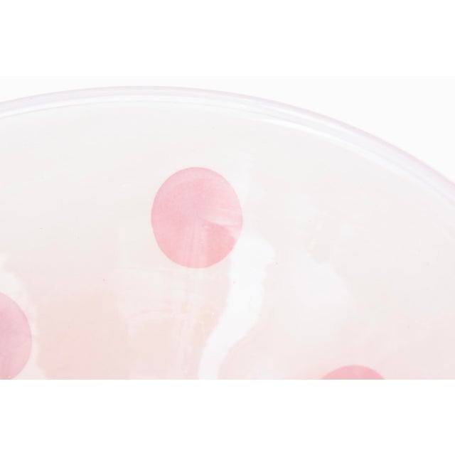 Glass Art Glass Pink Protruding Nipple Bowl Signed Bills Burchitts, American, 2001 For Sale - Image 7 of 10