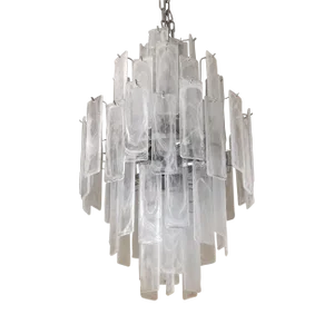 Contemporary Italian Murano Glass "Alabastro Listelli" Sputnik Chandelier