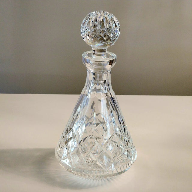 Lismore Roly Poly Cut Crystal Barware Decanter & Faceted Ball Stopper by Waterford For Sale - Image 11 of 13
