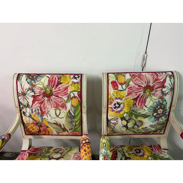 French French Vintage Directoire Style Armchairs For Sale - Image 3 of 12