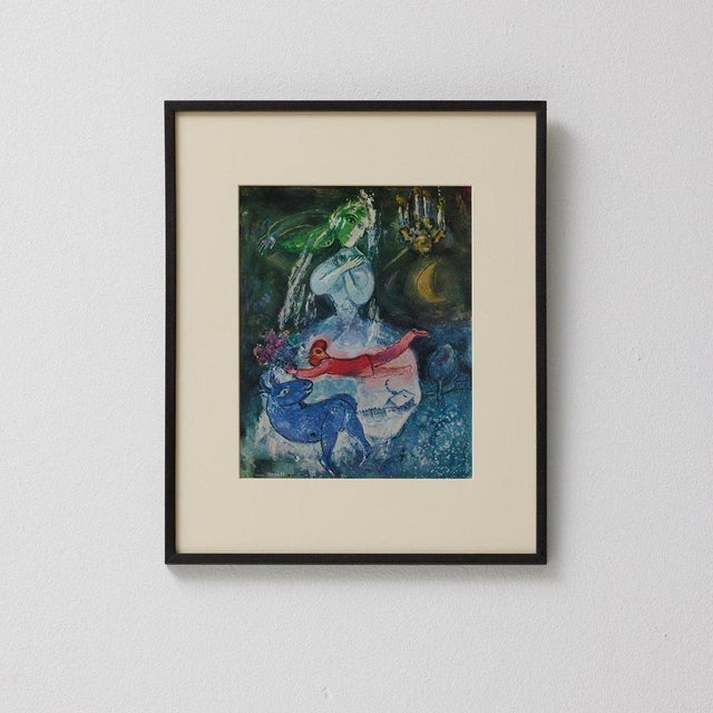 After Marc Chagall Color Cliché Editions du Chêne 1947 Framed Enter the enchanting world of Marc Chagall with this...