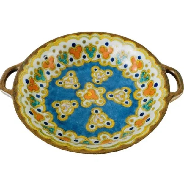 Blue Art Nouveau Platter from Plateelbakkerij Zuid-Holland Gouda, 1924 For Sale - Image 8 of 13