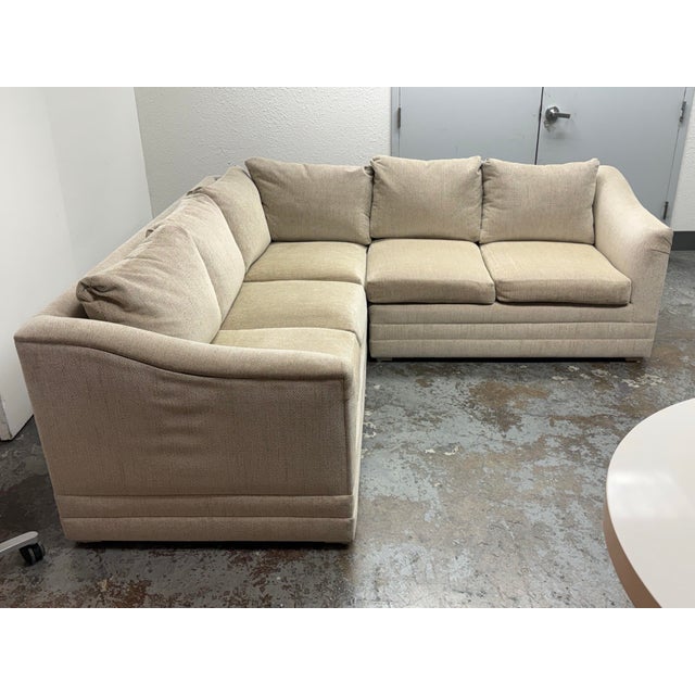 Kravet Custom Chenille Two Piece Sectional For Sale - Image 4 of 12