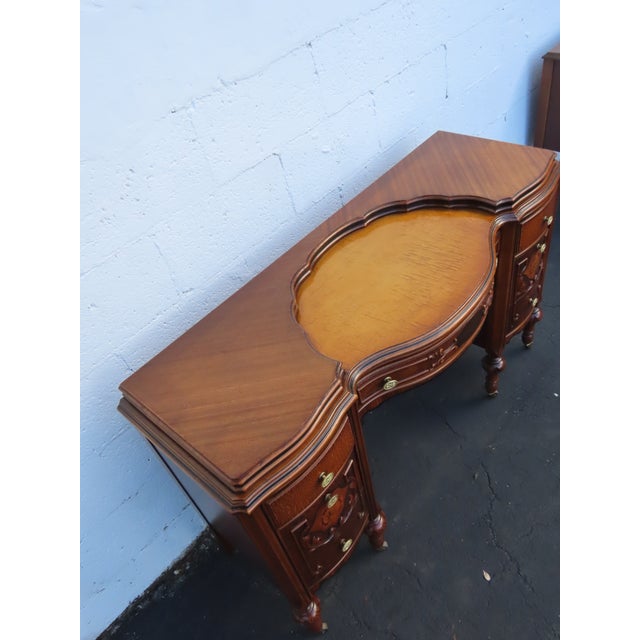 Early 1900s Carved Inlay Vanity Makeup Table 6611 For Sale - Image 11 of 18