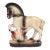 Vintage Painted Red, White, and Black Chalkware Trojan Horse Sculpture / Figurine For Sale