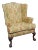 Custom Chippendale Mahogany Claw & Ball Wing Chair For Sale