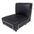 Italian Modern Square Lounge Chair in Black Leather and Metal, 1980s For Sale