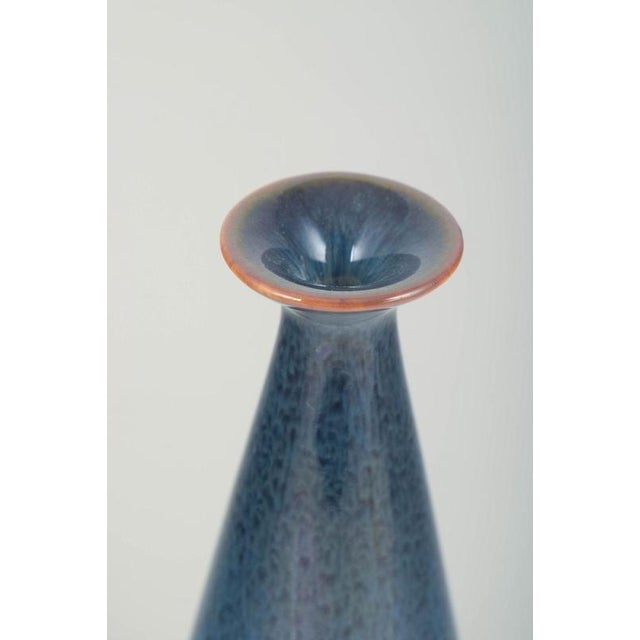 Drop-Shaped Vase with Blue Glaze by Carl-Harry Stålhane for Rörstrand For Sale - Image 3 of 5