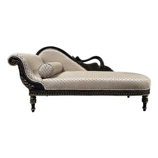 Early 20th Century French Empire Style Swan-Back Recamier (Fainting Couch) For Sale