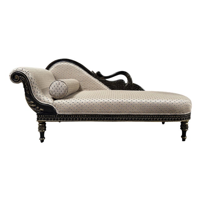 Early 20th Century French Empire Style Swan-Back Recamier (Fainting Couch) For Sale