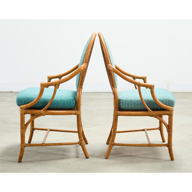Set of Ten McGuire Organic Modern Rattan Cane Dining Chairs For Sale - Image 10 of 18