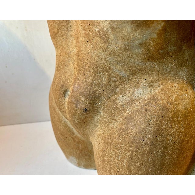 Vintage Italian Terracotta Sculpture of Voluptuous Nude Female Torso, 1950s For Sale - Image 4 of 18