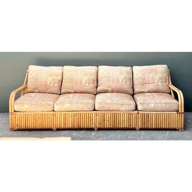 Khaki Vintage Bielecky Brothers Rattan Sofa For Sale - Image 8 of 12