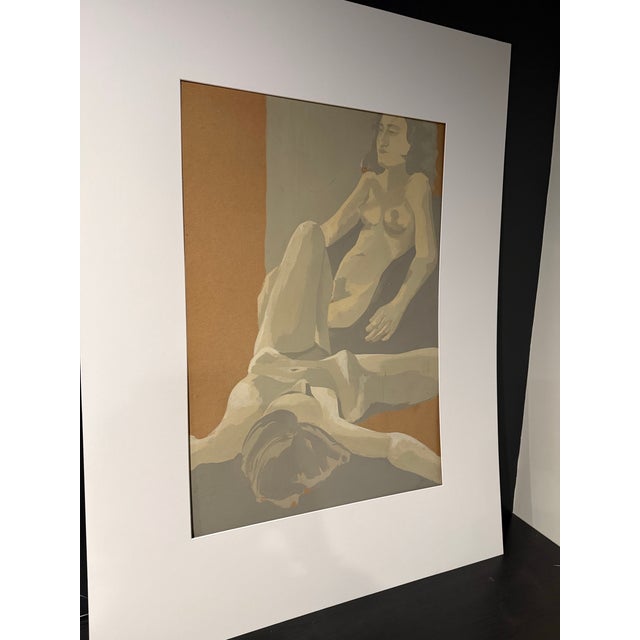 Mid 20th Century Vintage Midcentury Nude Painting- Framed. Large Scale. For Sale - Image 5 of 7